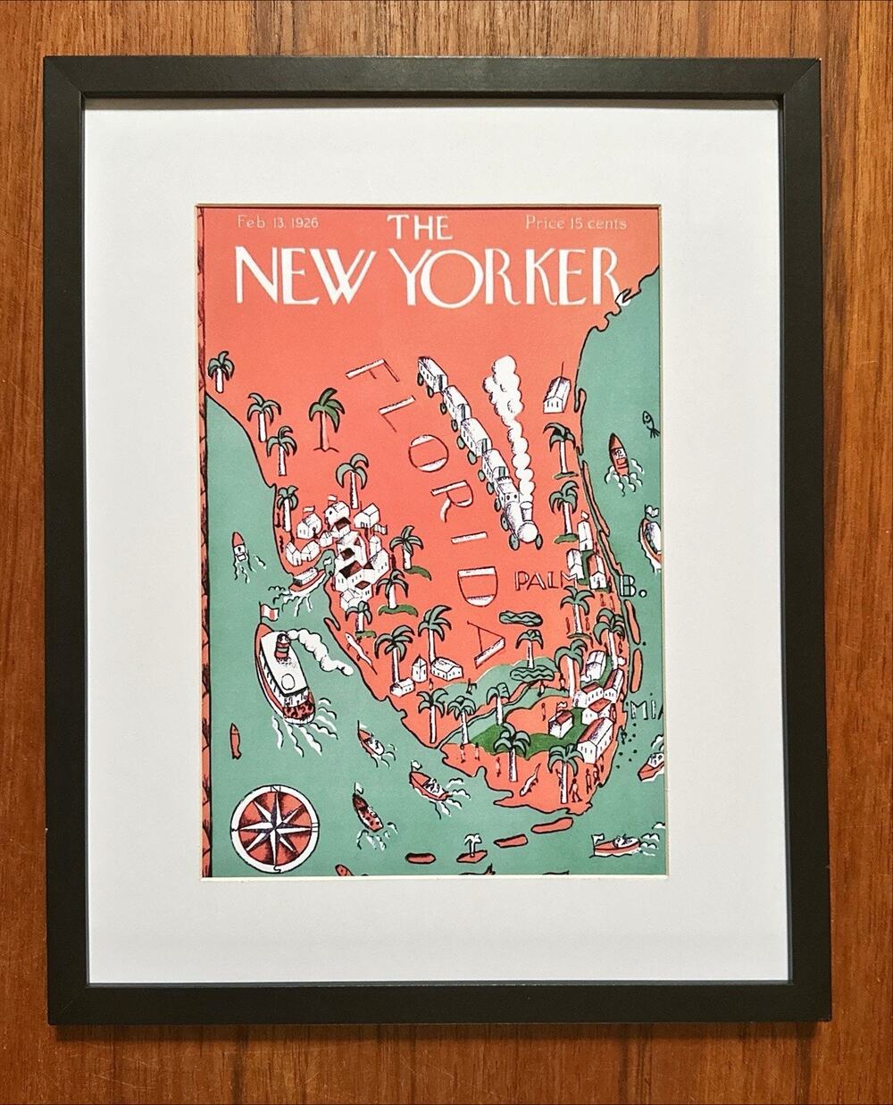 Framed 1926 THE NEW YORKER Magazine Feb 13 Florida Ilonka Karasz